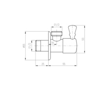 Вентиль угловой с керамической кран-буксой 1/2''x1/2'' ХРОМ