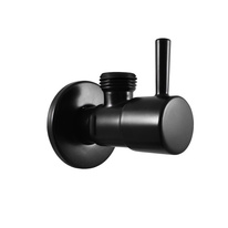 Вентиль угловой с керамической кран-буксой и фильтром 1/2'' - 1/2'', Черный матовый