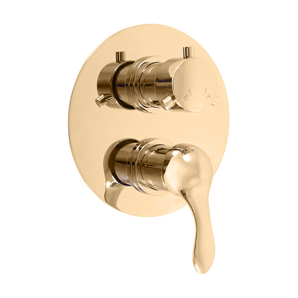 Смеситель для душа скрытого монтажа с переключателем ЛАБЭ ЗОЛОТО