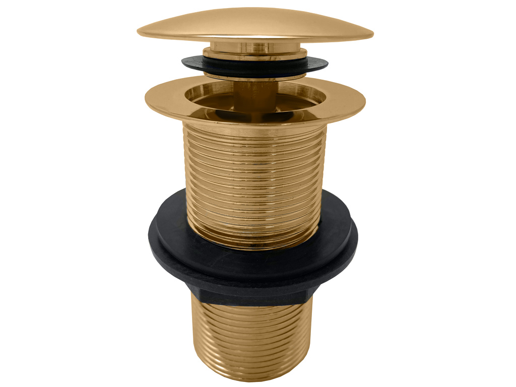 Слив для раковины без перелива CLICK/CLACK 5/4'' ЗОЛОТО КРАЦОВАННЫЙ