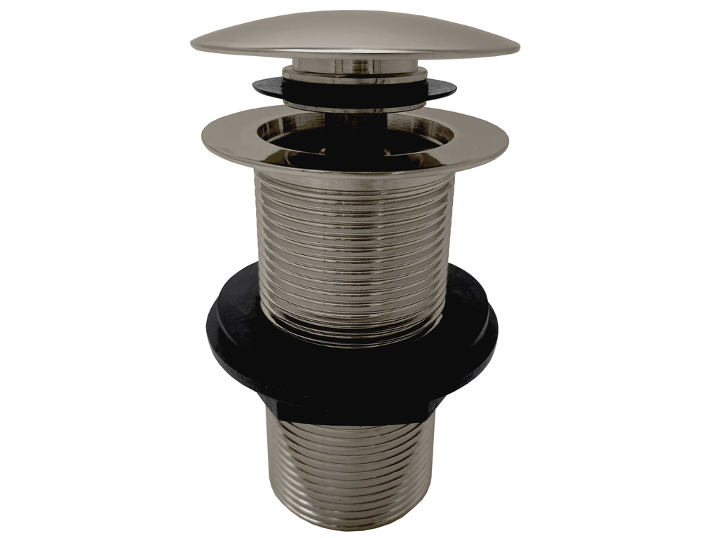 Слив для раковины без перелива CLICK/CLACK 5/4'' METAL GREY ГЛЯНЕЦ