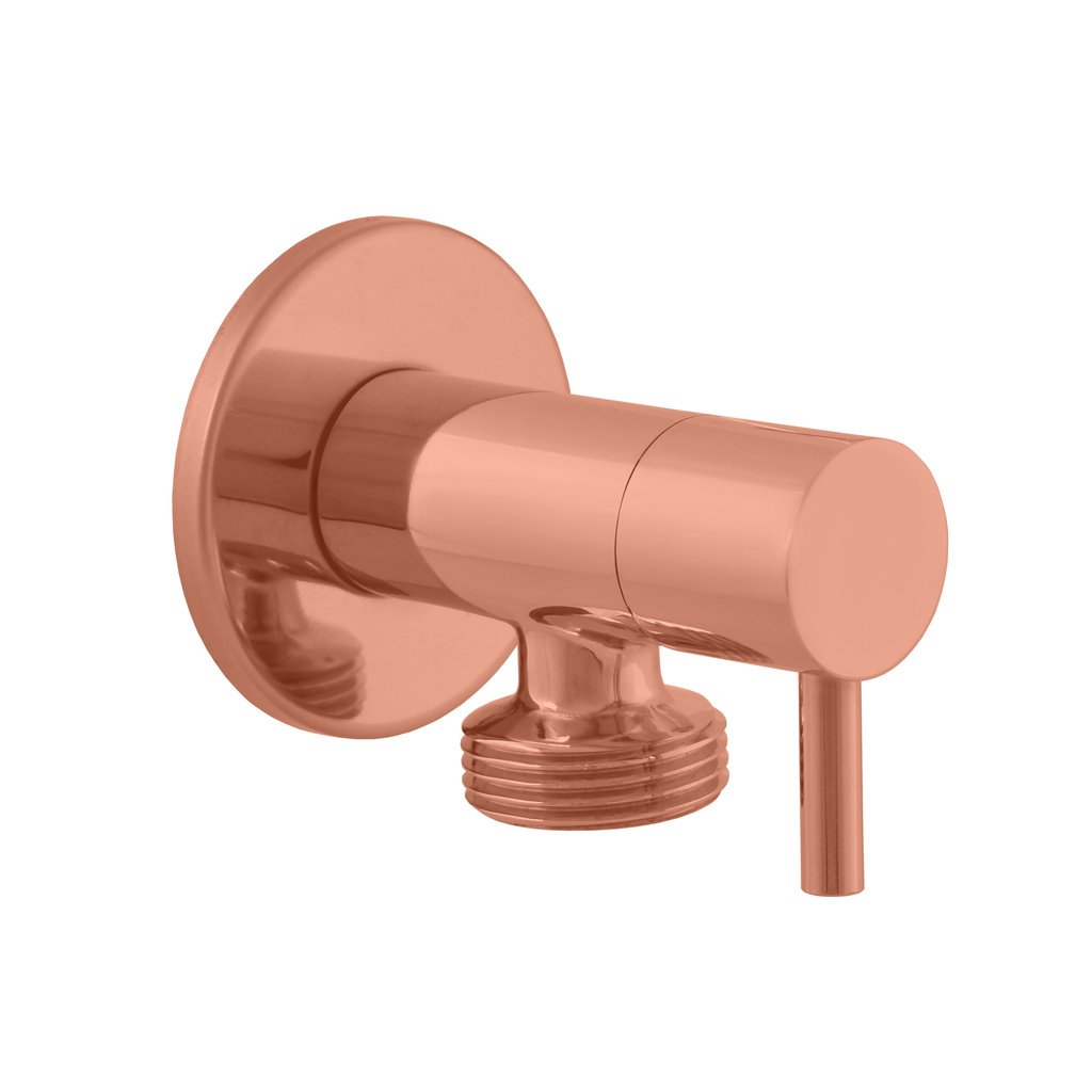 Вентиль угловой для стиральной машины M1/2'' x M3/4'' РОЗОВОЕ ЗОЛОТО крацованный матовый